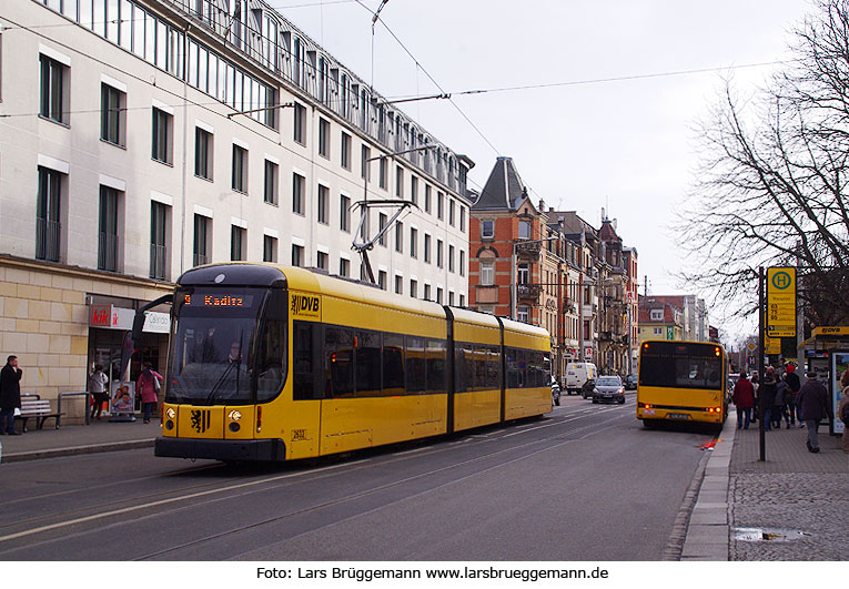 Straßenbahn Dresden - Haltestelle Waasaplatz