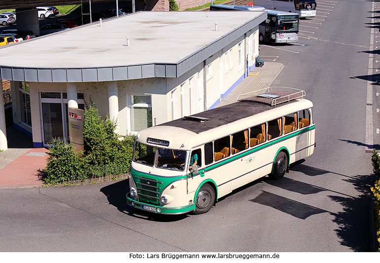 Der RVD Museumsbus H6 auf dem Betriebshof in Dresden in der Ammonstraße