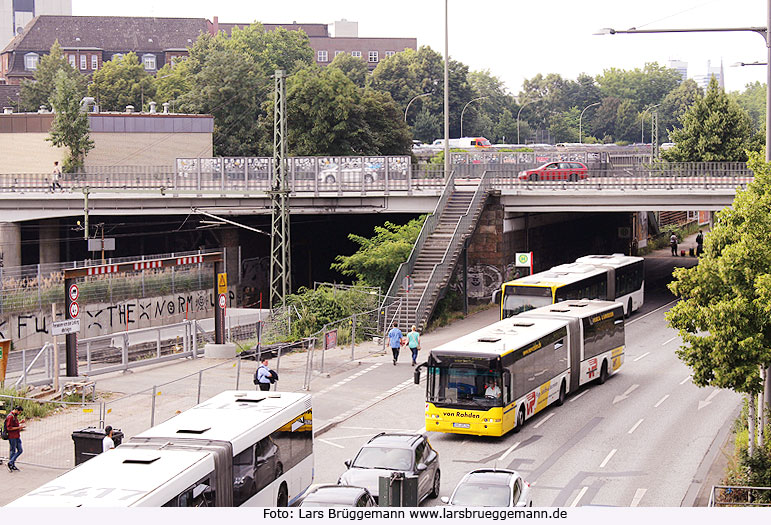 Ein SEV Bus am Berliner Tor für die Hamburger S-Bahn
