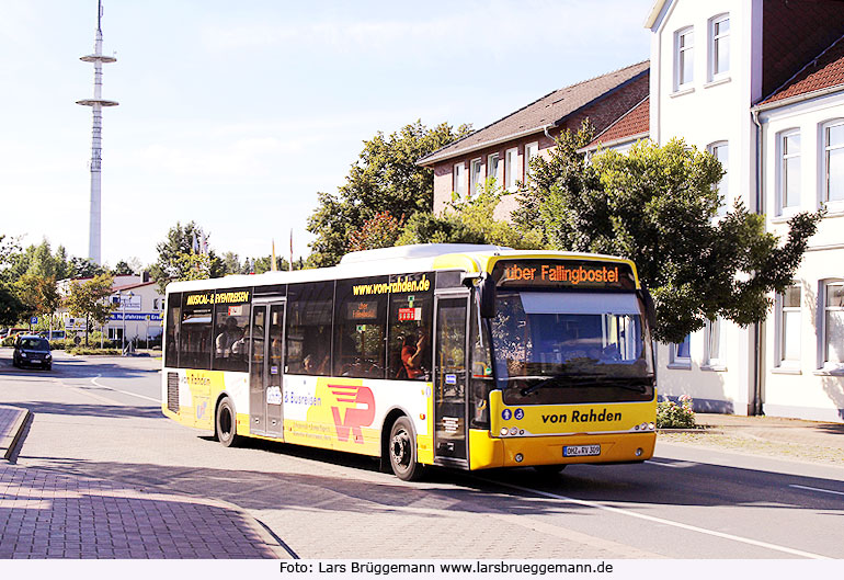 Ein SEV Bus für den Erixx vor dem Bahnhof Soltau