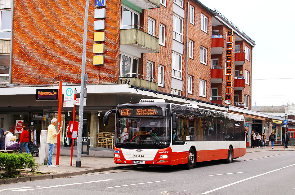 Ein Stadtbus in Elmshorn von der KViP