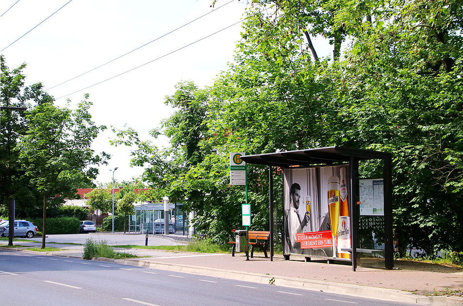 Die Haltestelle Gertraudenstraße vom Obus in Eberswalde