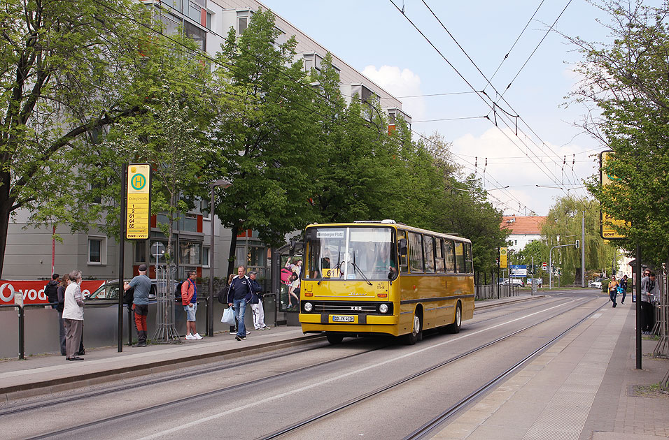 Ein Ikarus Bus in Dresden an der Haltestelle Zwinglistraße