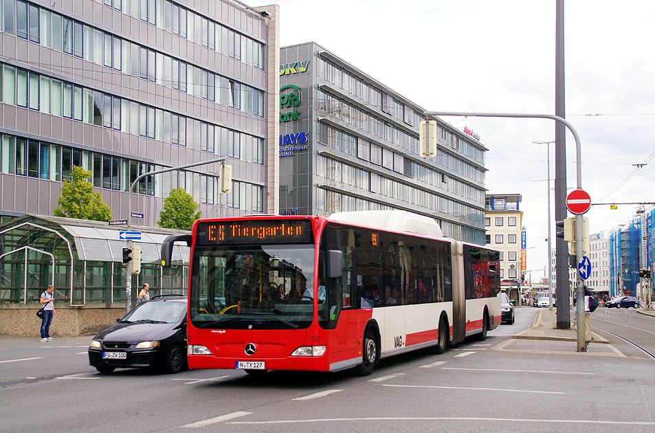 Ein VAG Citaro Gelenkbus am Hauptbahnhof Nürnberg