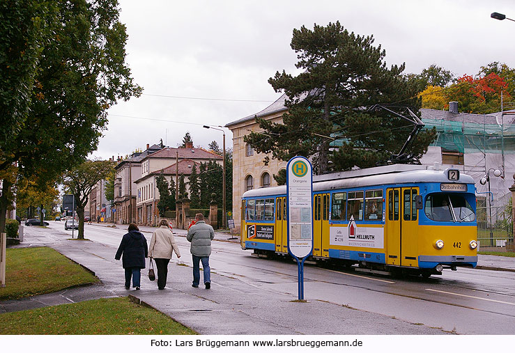 Die Straßenbahn in Gotha - Haltestelle Orangerie