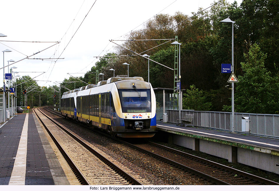 EVB Lint Triebwagen im Bahnhof Fischbek der Hamburger S-Bahn