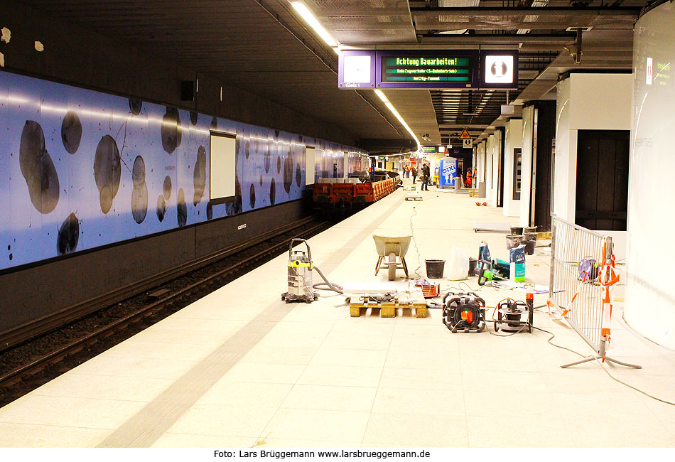 Bauarbeiten im City-Tunnel der Hamburger S-Bahn im Bahnhof Jungfernstieg