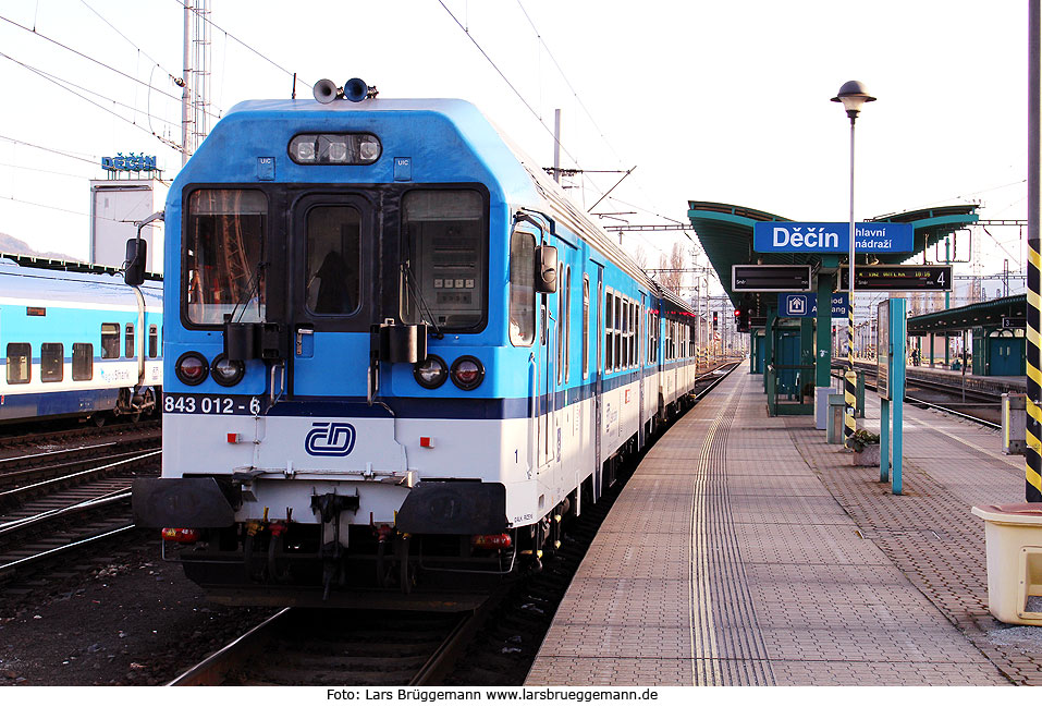 Die CD Baureihe 843 im Bahnhof Decin hlavni nadrazi