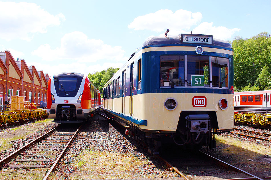 Ein 490 und 471 im S-Bahn Werk Hamburg-Ohlsdorf