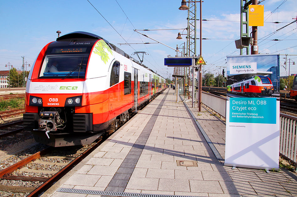 Ein ÖBB Cityjet eco in Dresden Hbf - ein Akkutriebwagen von Siemens