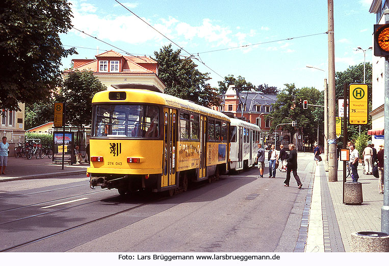 Die Straßenbahn in Dresden Haltestelle Wasaplatz