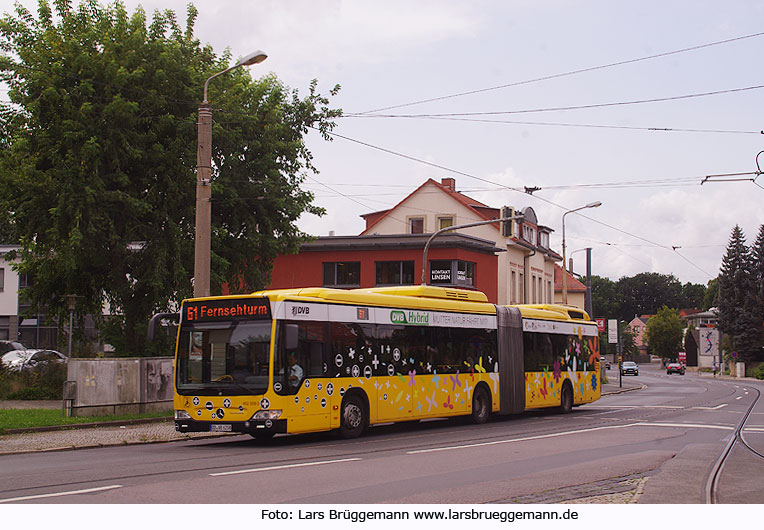 DVB Bus in Bühlau an der Straßenbahn-Endhaltestelle