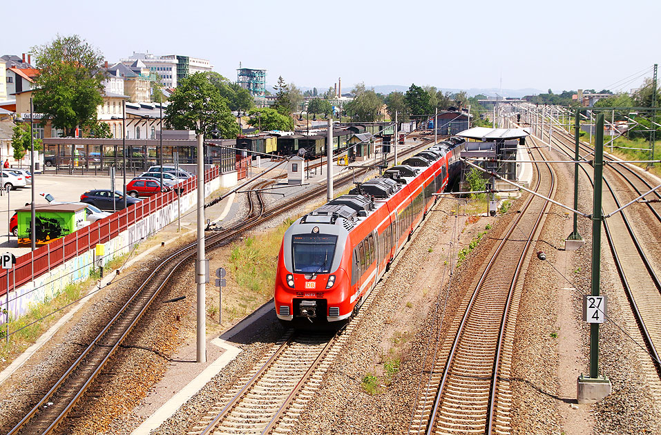 Eine Hamsterbacke der Baureihe 442 im Bahnhof Radebeul Ost