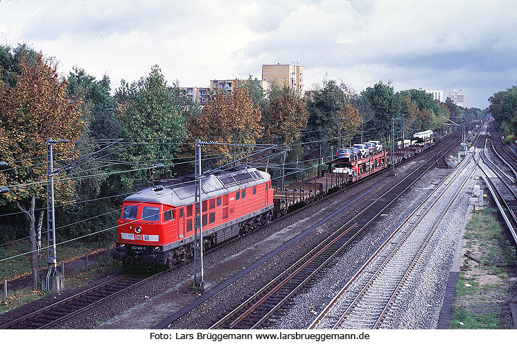 DB Baureihe 232 auf der Unterelbebahn in Hamburg-Neugraben