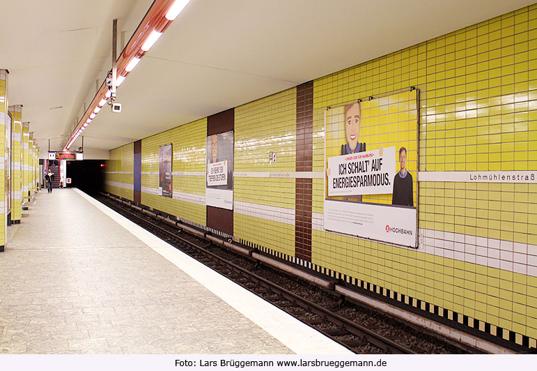 Die U-Bahn-Haltestelle Lohmühlenstraße der Hochbahn