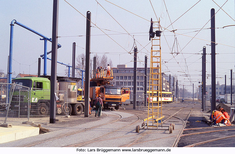 Straßenbahn Dresden Wiener Platz Bauarbeiten