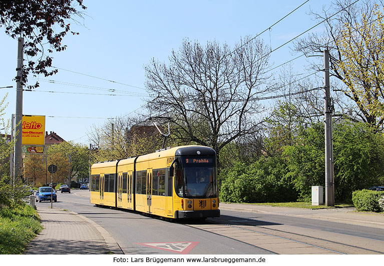 Die Haltestelle Altreick der Straßenbahn in Dresden
