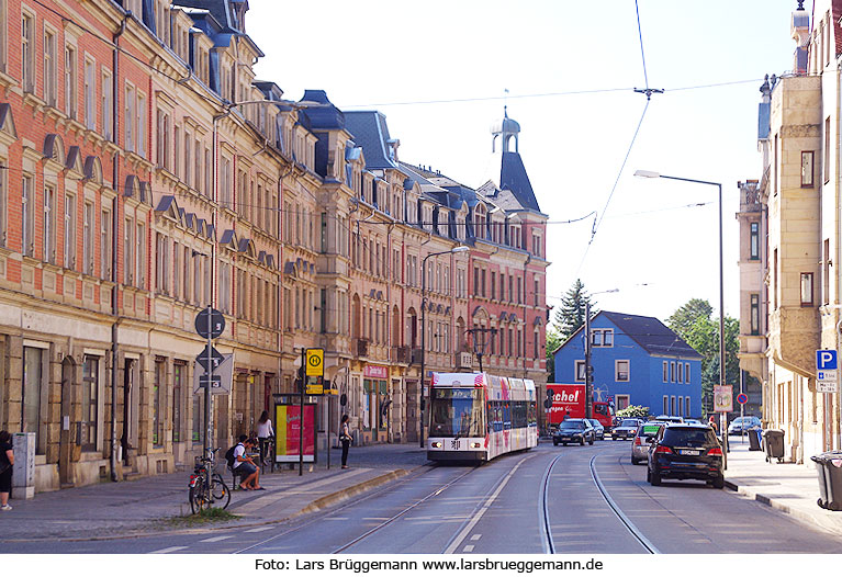 Die Haltestelle Alttrachau der Straßenbahn in Dresden