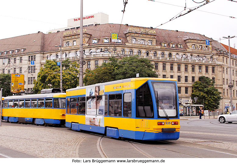 Der Beiwagen vom Typ NB4 der Straßenbahn in Leipzig