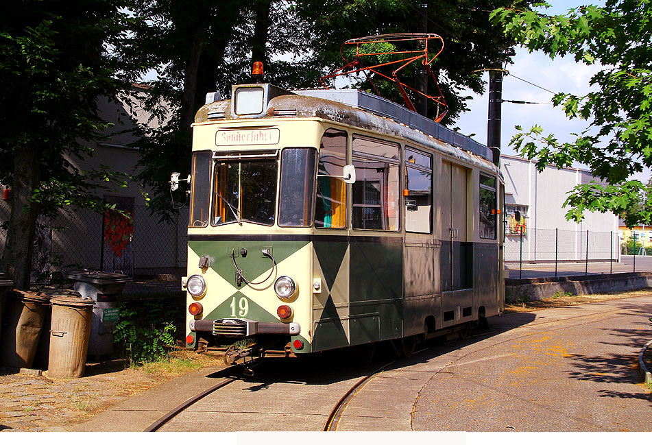 Der Arbeitswagen 19 der Woltersdorfer Straßenbahn