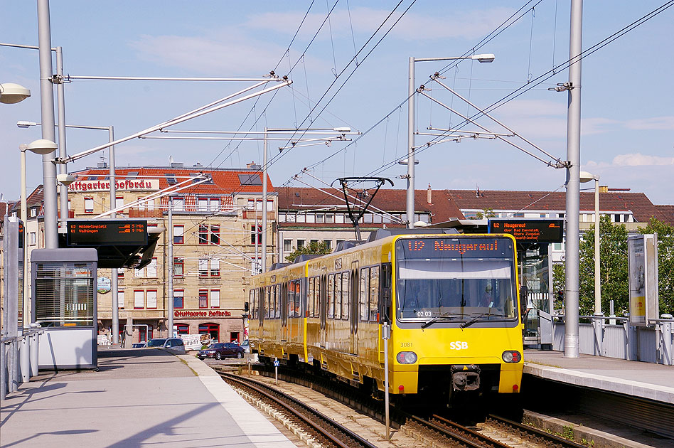 Die Stuttgarter Straßenbahn - SSB - Stadtbahn Stuttgart - Haltestelle Mercedessstraße
