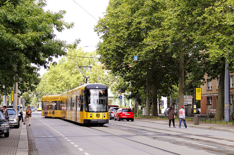 Die Straßenbahn am Fetscherplatz in Dresden
