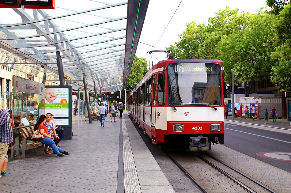 Die Straßenbahn in Krefeld nach Düsseldorf
