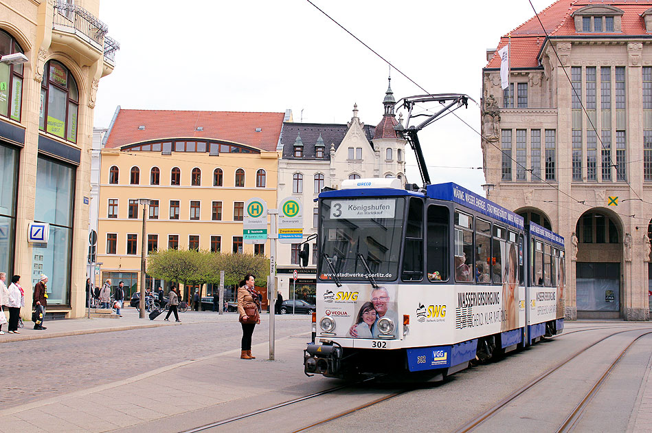 Die Straßenbahn in Görlitz - Haltestelle Demianplatz