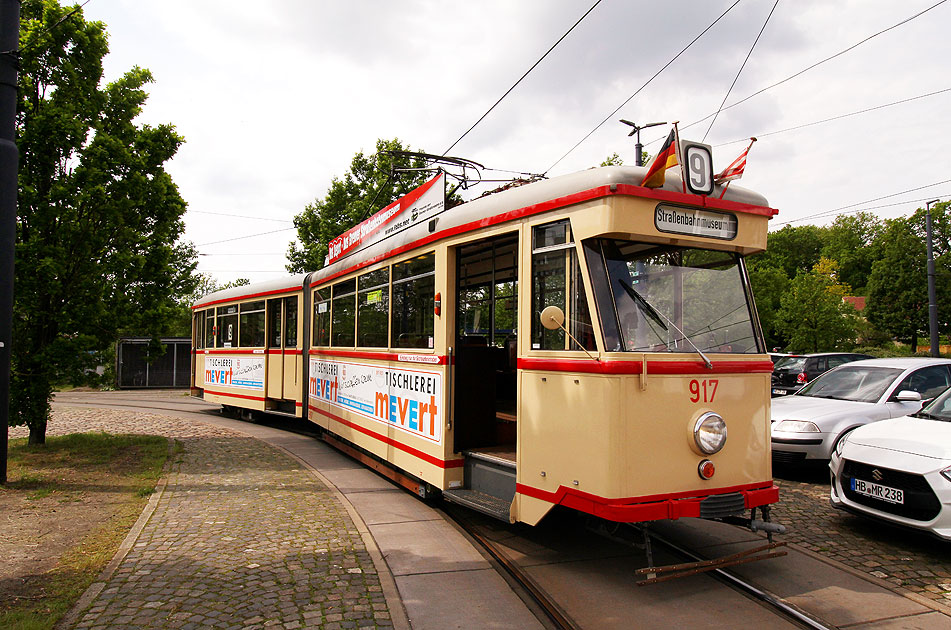 Der Ackerwagen 917 der Bremer Straßenbahn in Sebaldsbrück