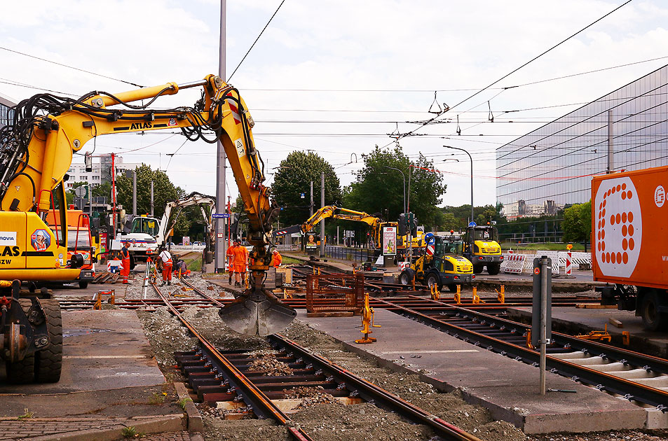 Baustelle Straßburger Platz Straßenbahn