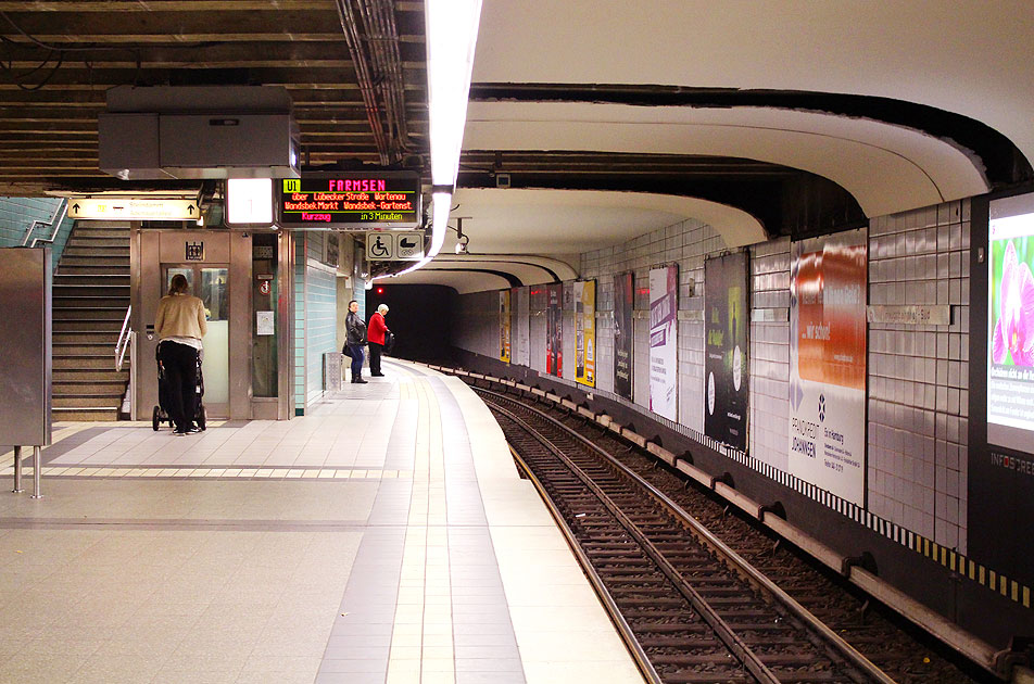 Die U-Bahn-Haltestelle Hauptbahnhof Süd in Hamburg