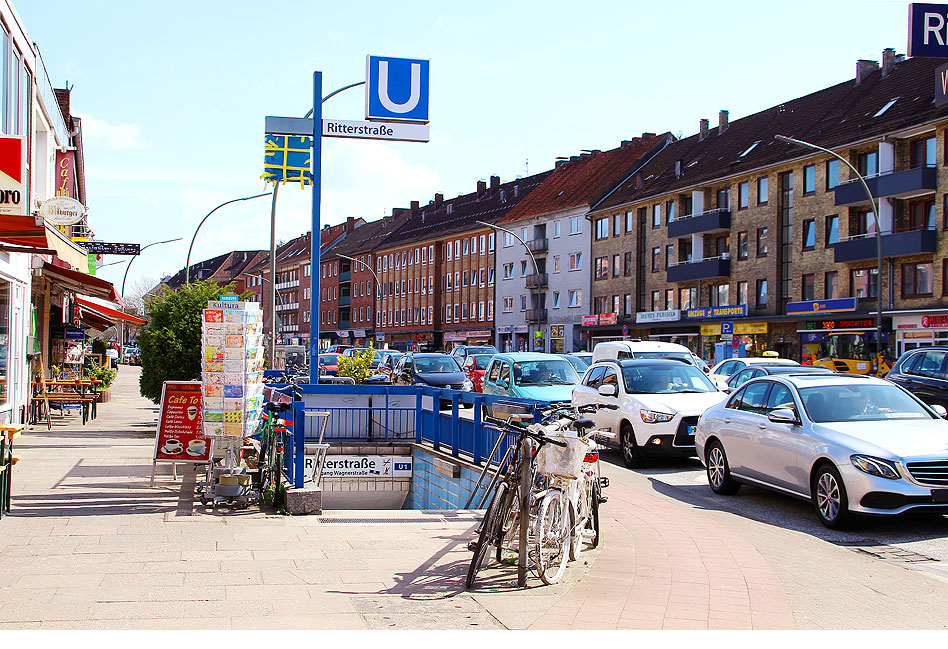 Die U-Bahn-Haltestelle Ritterstraße in Hamburg