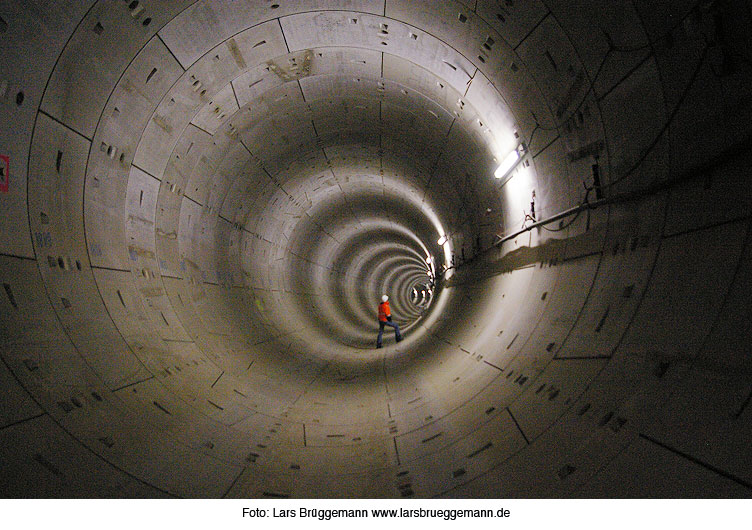 Die Tunnelröhre für die Hafencity U-Bahn in Hamburg