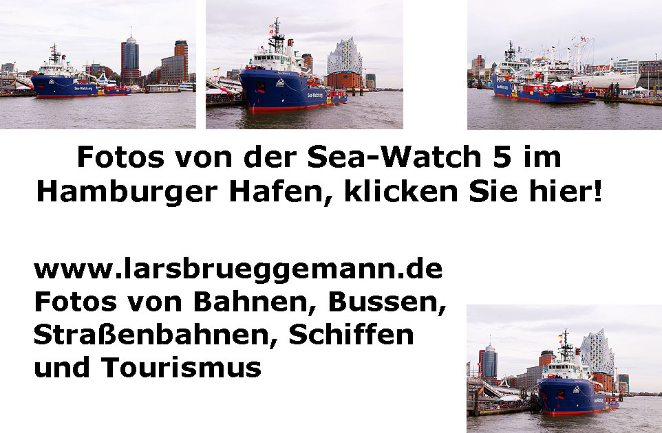 Fotos von der Sea-Watch 5 im Hamburger Hafen