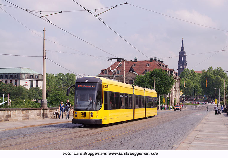 Straßenbahn Dresden Augustusbrücke - Neustädter Markt