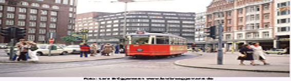 Die Straßenbahn in Hamburg am Gänsemarkt
