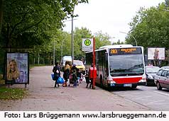 Hochbahn Bus an der Haltestelle Paul-Roosen-Straße in Altona Altstadt