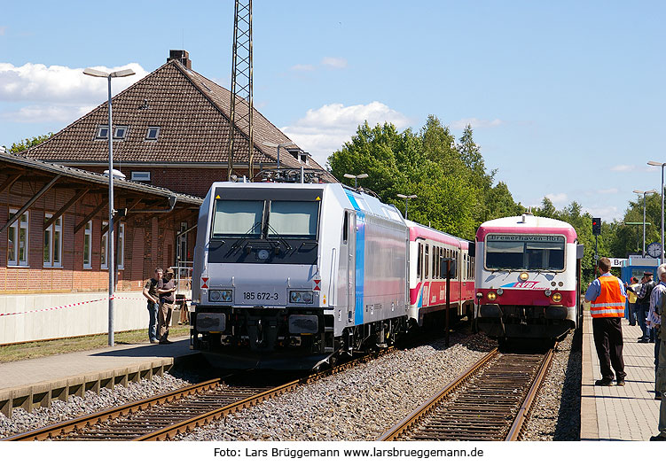 Baureihe 185 im Bahnhof Bremervörde