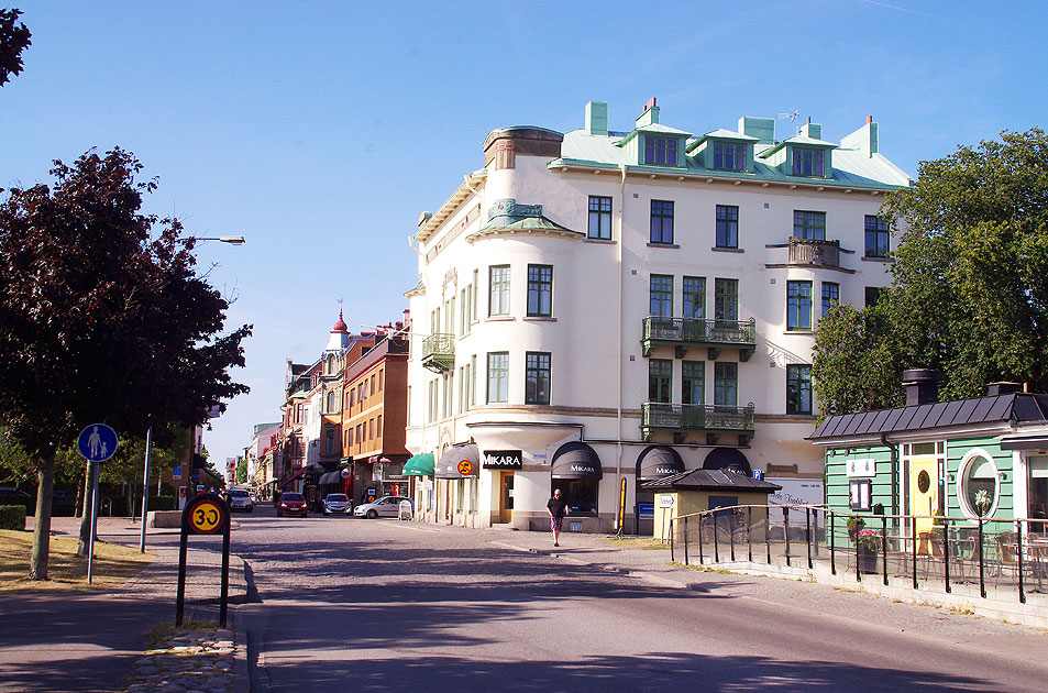 Eine Straße in der schwedischen Stadt Kalmar