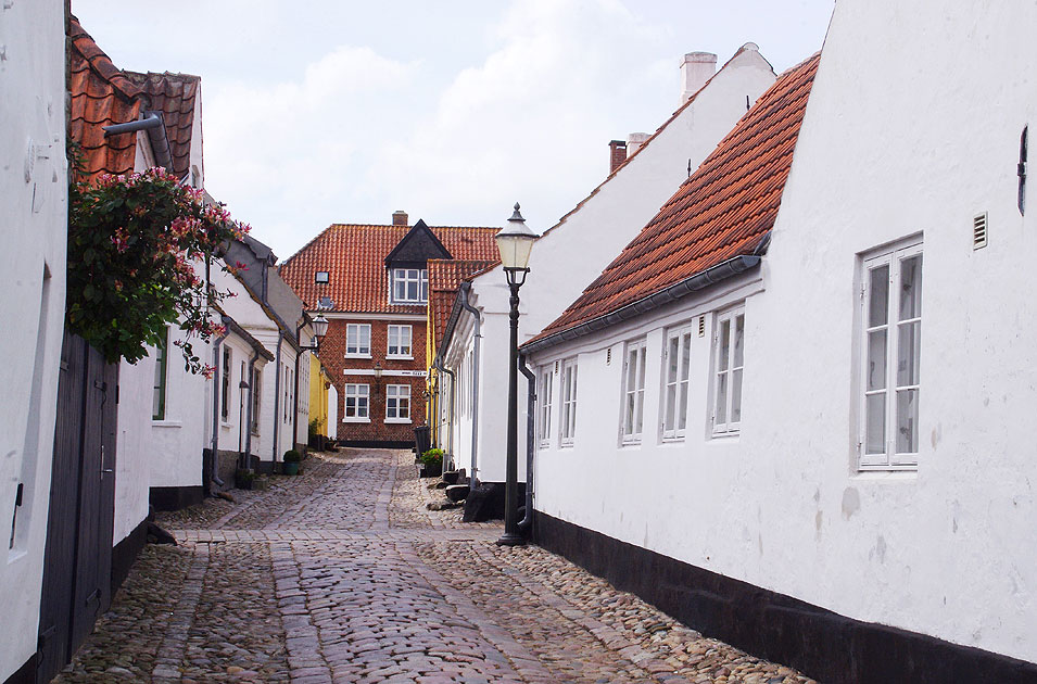 Eine Straße in Ribe in Dänemark
