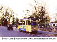 Ein Solowagen der Woltersdorfer Straßenbahn