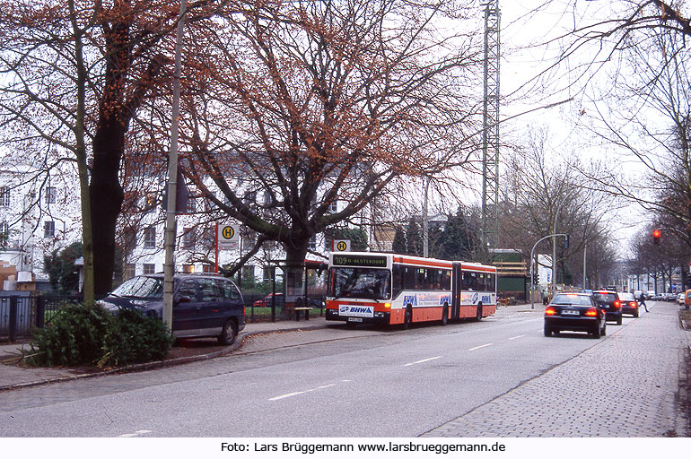 Die Haltestelle Sophienterrasse in Hamburg an der Buslinie 109