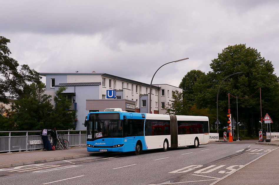 Ein SEV Bus für die Hamburger Hochbahn an der Haltestelle U-Bahn Legienstraße