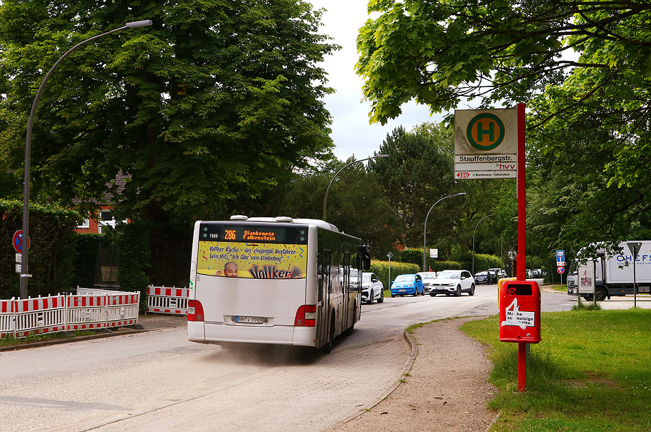 Die Bushaltestelle Stauffenbergstraße