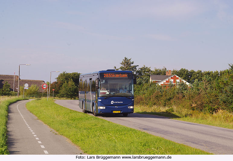 Ein Bus von Side in Farben Sydtrafik auf Rømø