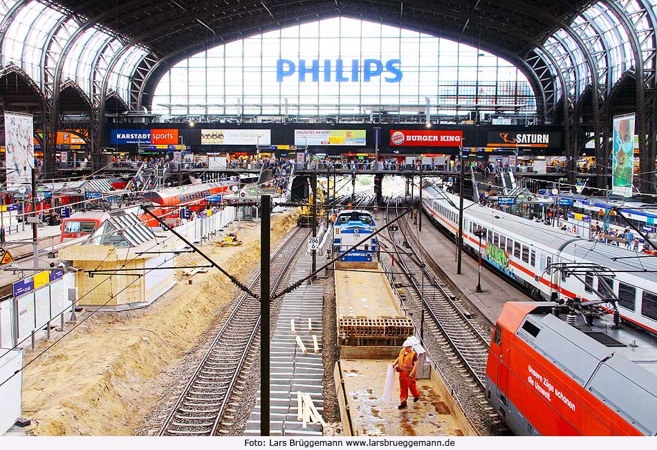 Bauarbeiten im Hamburger Hauptbahnhof