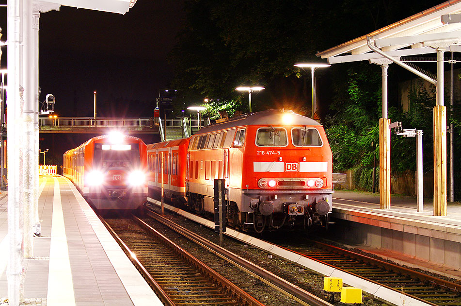 DB Baureihe 218 im Bahnhof Blankenese - 218 474 der S-Bahn Hamburg GmbH
