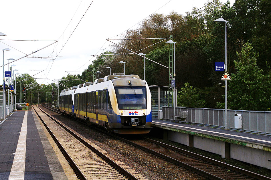 EVB Lint Triebwagen im Ersatzverkehr für die S-Bahn Hamburg im Bahnhof Fischbek
