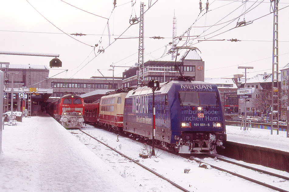 DB Baureihe 101 und 103 im Bahnhof Hamburg-Altona