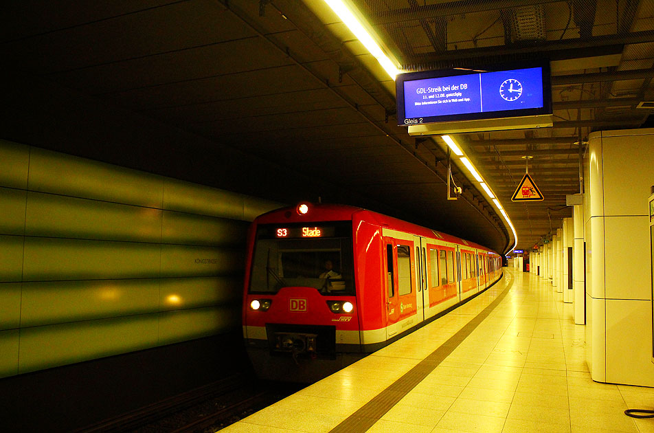 GDL Streik - Hamburger S-Bahn - Bahnhof Königstraße in Hamburg